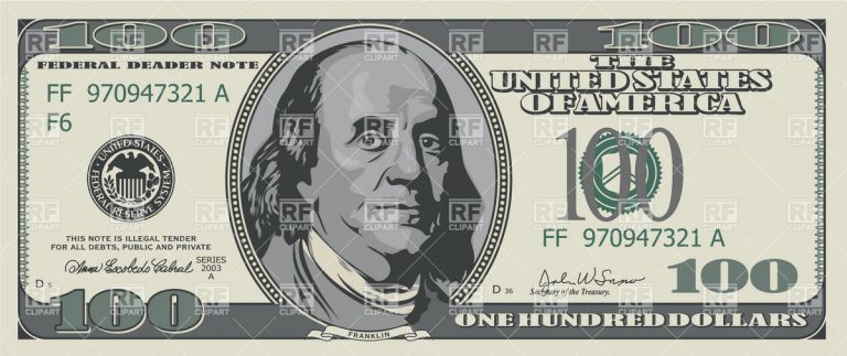 768x323 Free Dollar Bill Clip Art One Hundred Dollars Banknote Royalty