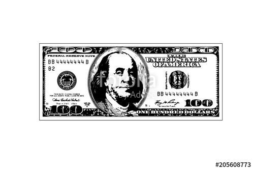 500x334 Hundred Dollar Bill. Vector Illustration Stock Image And Royalty