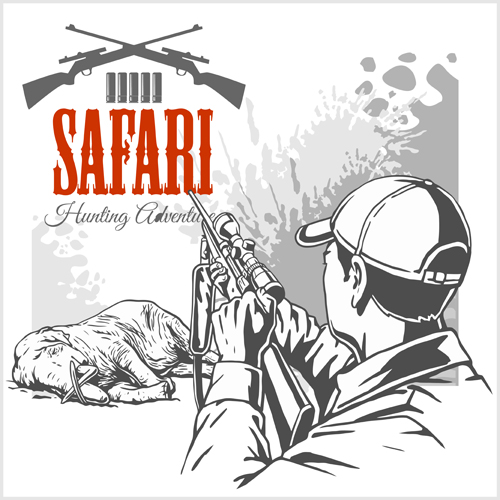500x500 Safari Hunting Clud Poster Vector 08 Free Download
