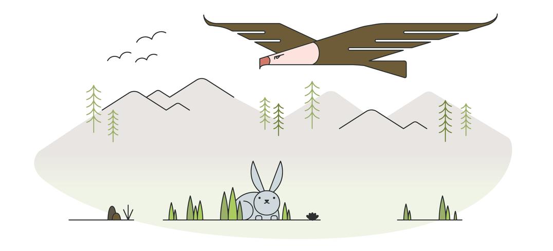 1076x490 Eagle Hunting Vector