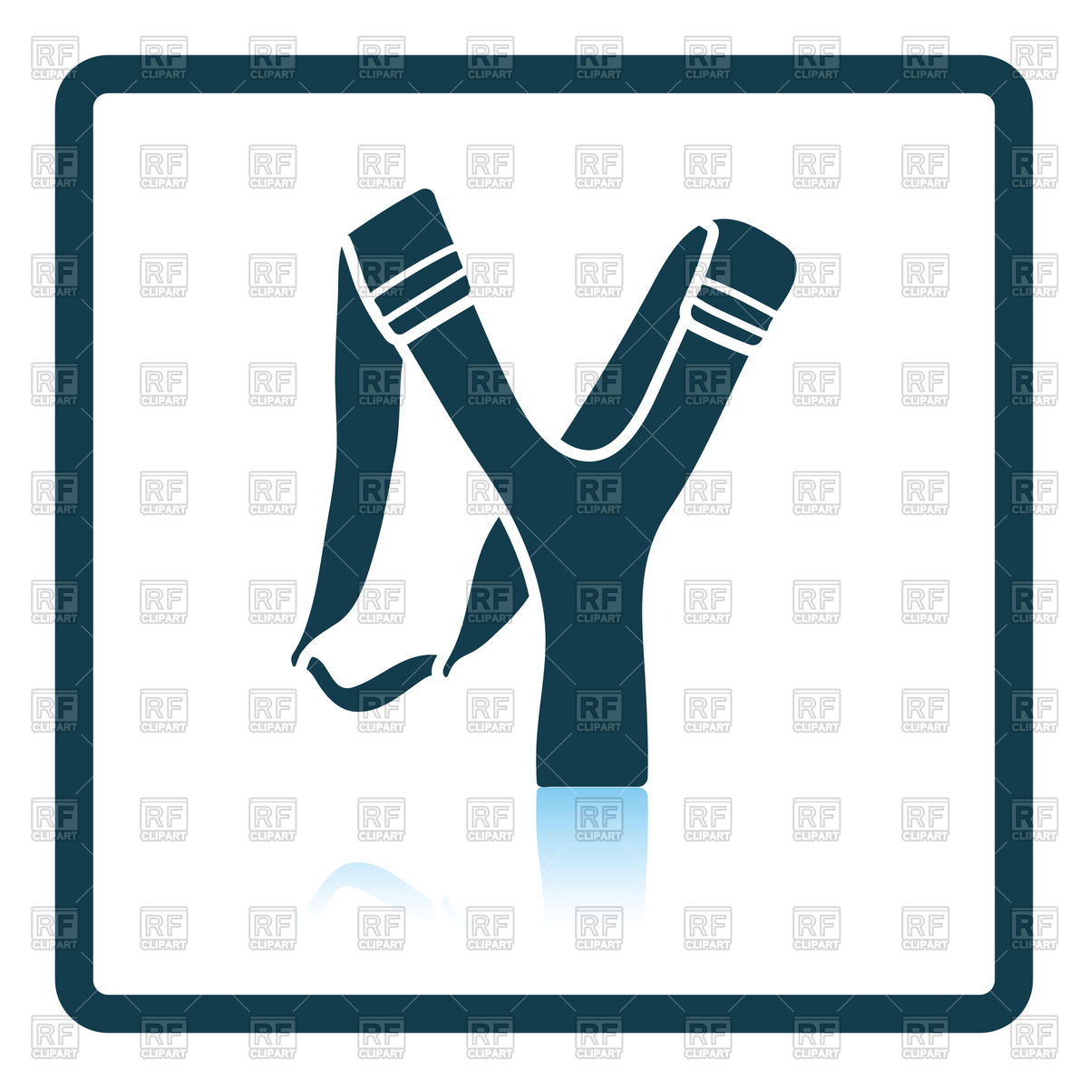 1200x1200 Shadow Reflection Design Of Hunting Slingshot Icon Vector Image