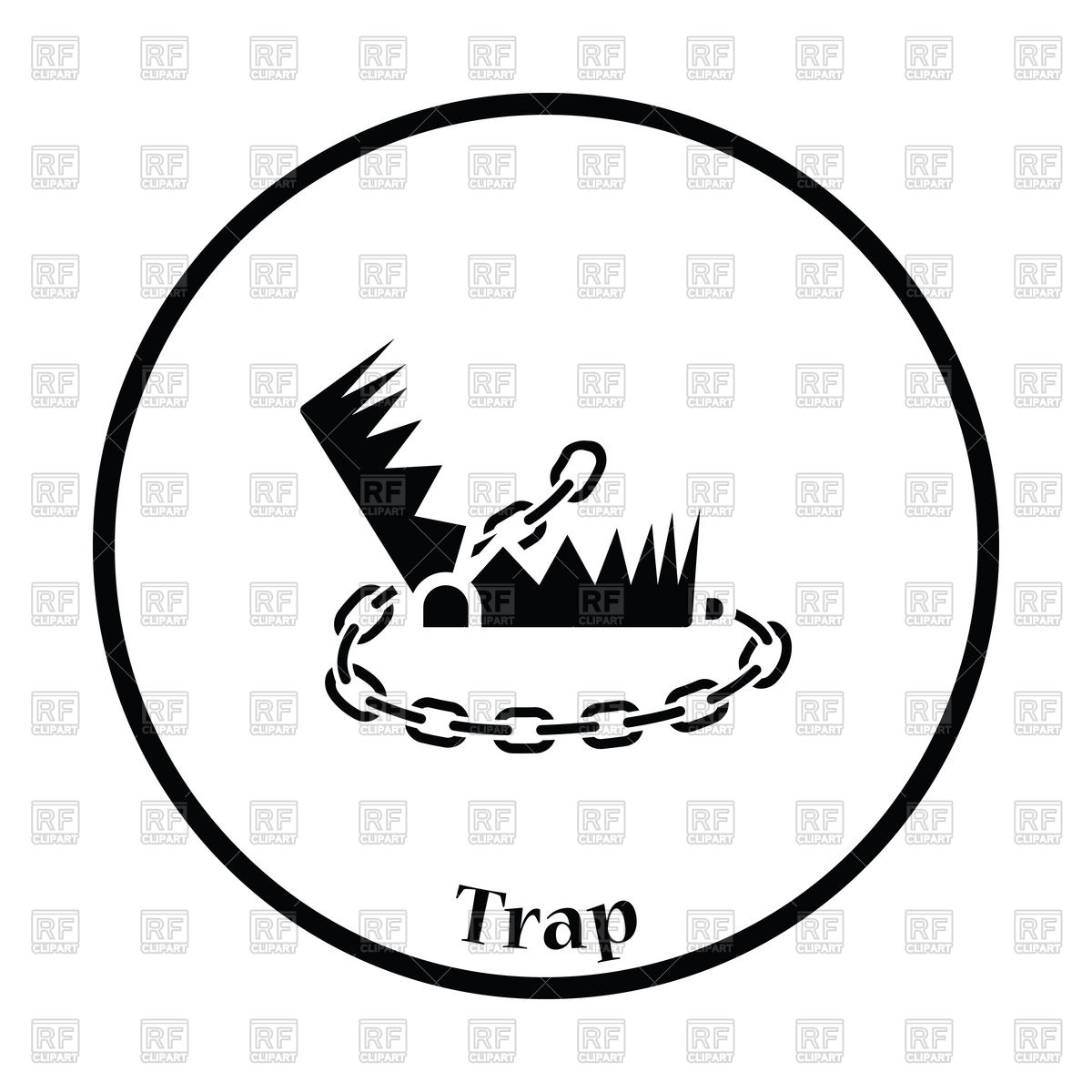 1200x1200 Thin Circle Design Of Bear Hunting Trap Icon Vector Image Vector