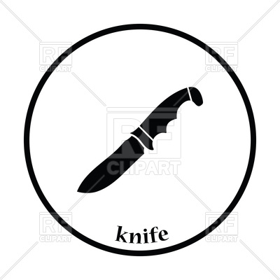 400x400 Thin Circle Design Of Hunting Knife Icon Vector Image Vector