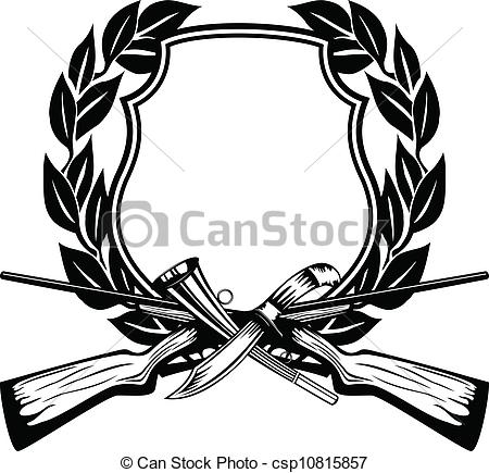 450x435 Hunting Clipart Frame Hunting Vector Image Board Crossed Guns