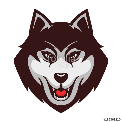 500x500 Husky Wolf Dog Mascot Illustration Logo Vector Stock Image And