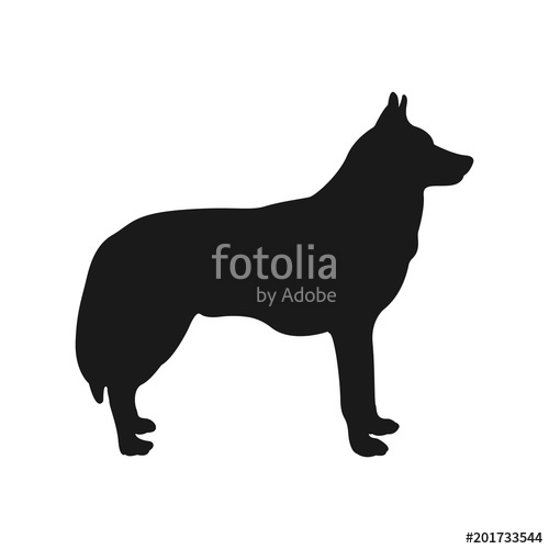 500x500 Dog Silhouette Husky. Vector Stock Image And Royalty Free Vector