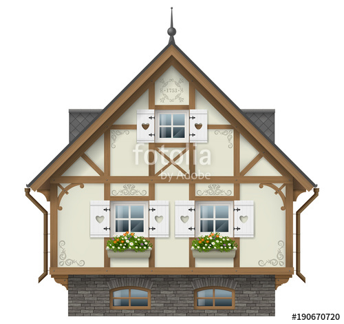 500x470 Classic Half Timbered House. German Traditional Architecture