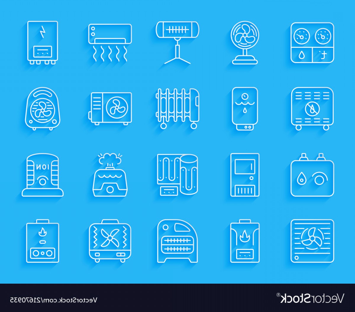 1200x1056 Hvac Simple Paper Cut Icons Set Vector Orangiausa