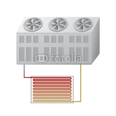 400x400 Outdoor And Indoor Unit Chiller. Hvac Vector Illustration. Buy
