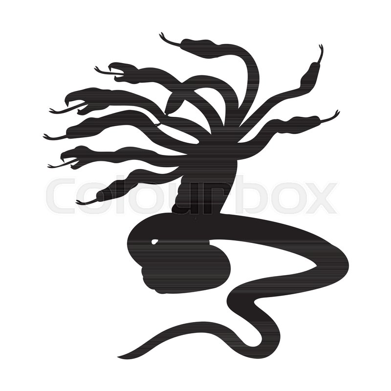 800x800 Hydra Silhouette Ancient Mythology Fantasy. Vector Illustration