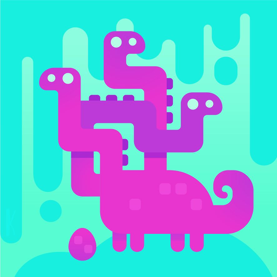 887x886 Fuchsia Hydra By Karianne Hutchinson Illustration Vector