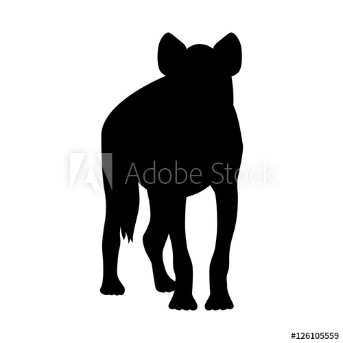 500x500 Hyena Vector Illustration Black Silhouette