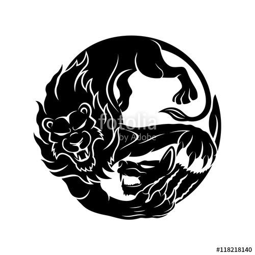 500x500 Lion Attacking A Hyena. Stock Image And Royalty Free Vector Files