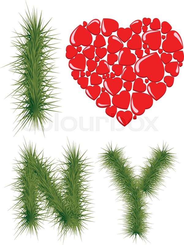 601x800 I Love Ny. New Year Font Style. Stock Vector Colourbox