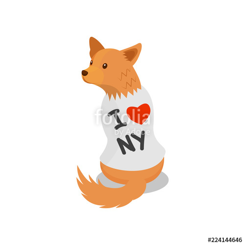 500x500 Pedigree Dog In A White Shirt With An Inscription I Love Ny, Cute