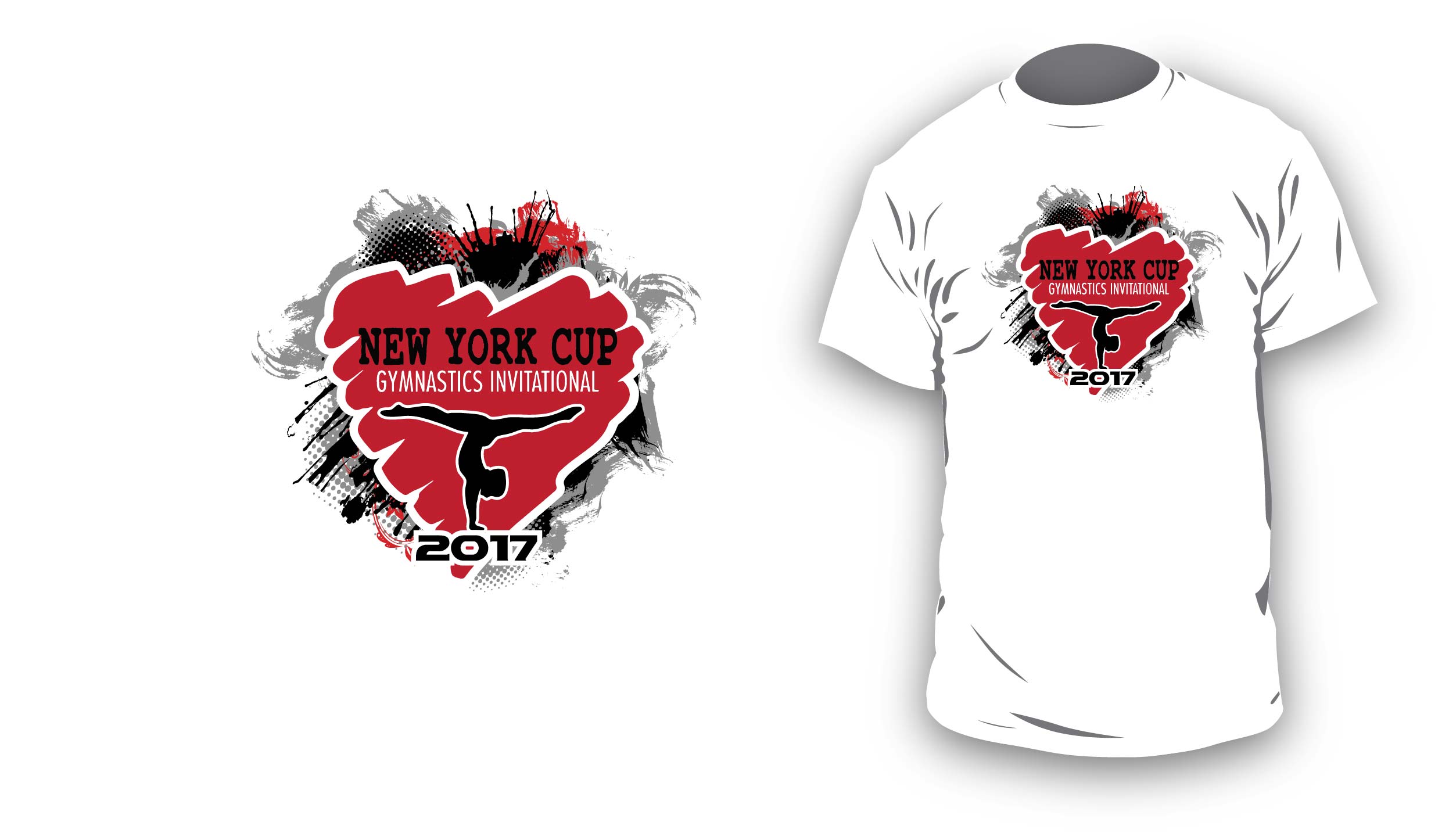 2494x1446 2017 I Love Ny Cup Vector Logo Design For Gymnastics T Shirt