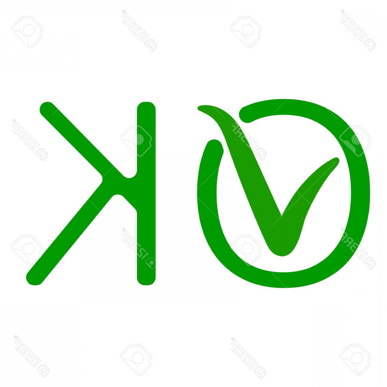 1560x1560 Photostock Vector Word Ok With A Green Checkmark Of Approval The