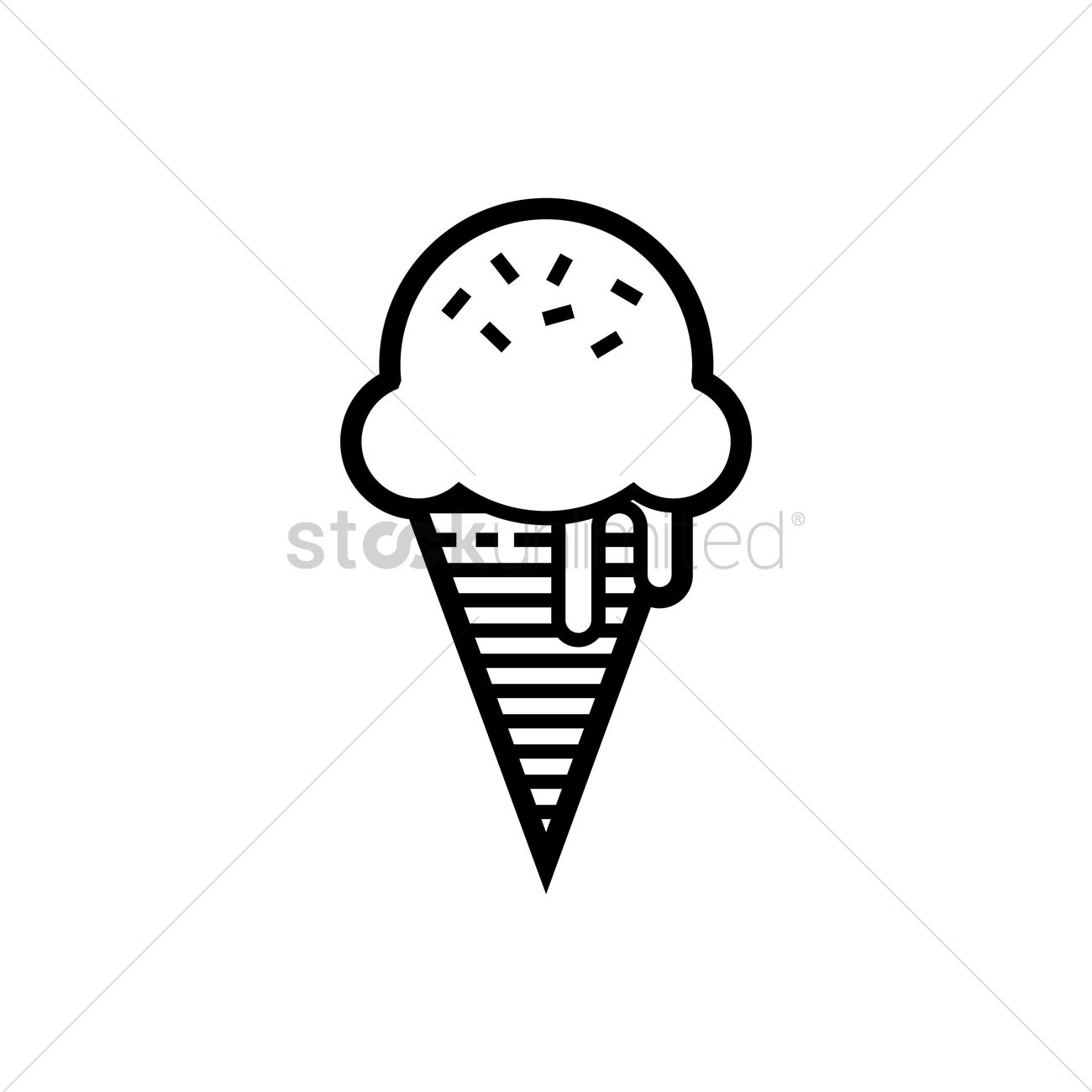 1300x1300 Ice Cream Cone Vector Image