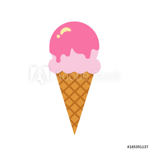 500x500 Ice Cream Design Isolated On Background. Ice Cream Cone. Vector
