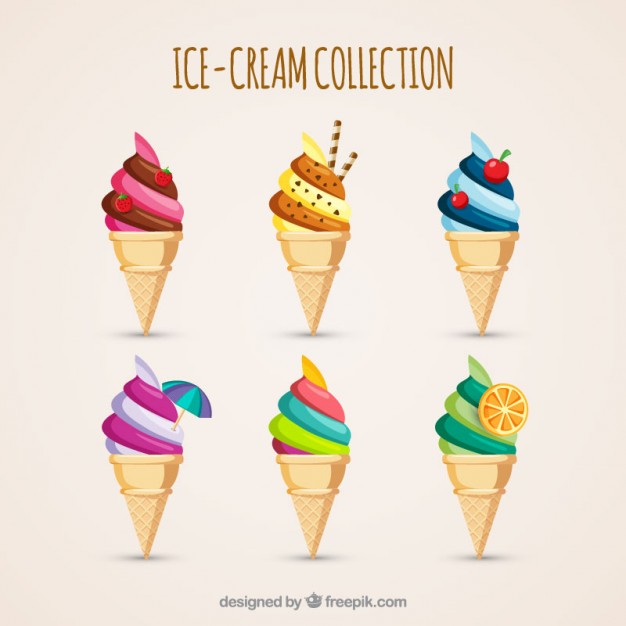 626x626 Delicious Ice Cream With Wafer Cone Vector Free Download