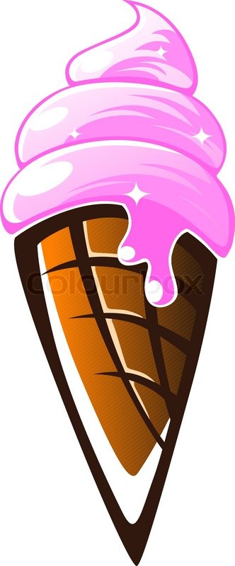 332x800 Tasty Vanilla Ice Cream Cone Stock Vector Colourbox