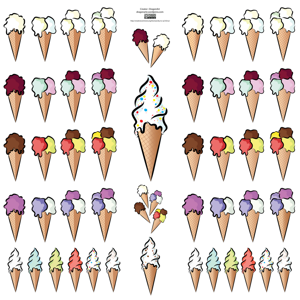 1000x1000 Ice Cream Cones Vector Dragonartz Designs (We Moved To