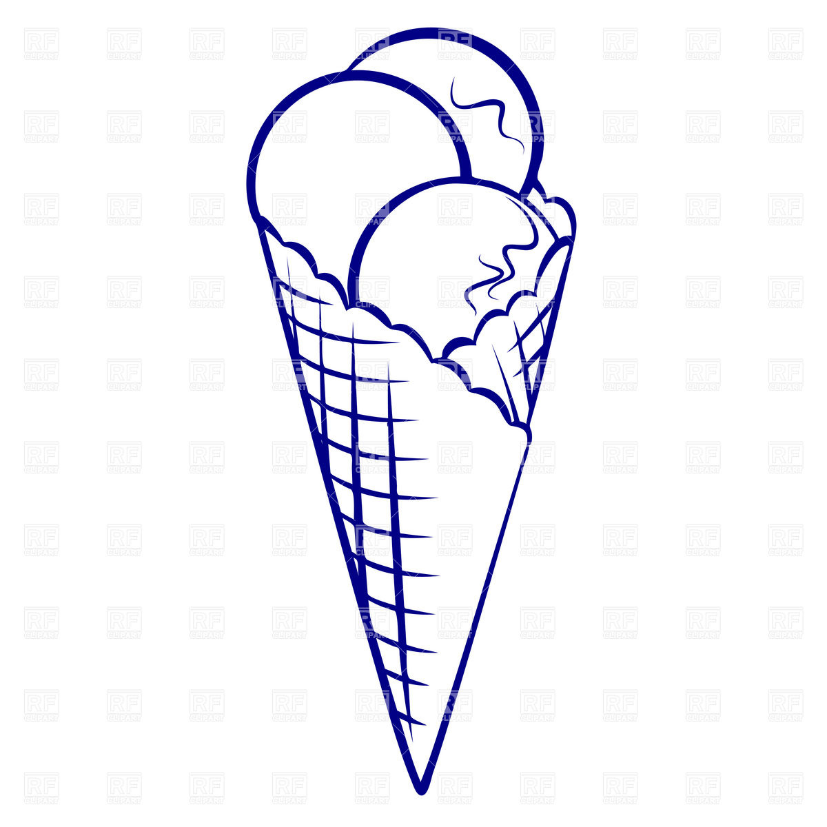 1200x1200 Ice Cream Cone Sketch Vector Image Vector Artwork Of Food And