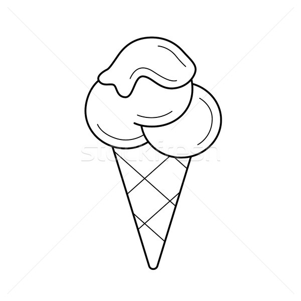 600x600 Ice Cream Cone Vector Line Icon. Vector Illustration Andrei