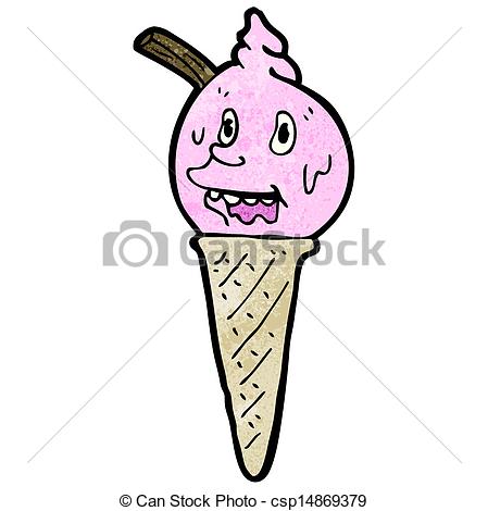 449x470 Melting Ice Cream Cone Cartoon Character.