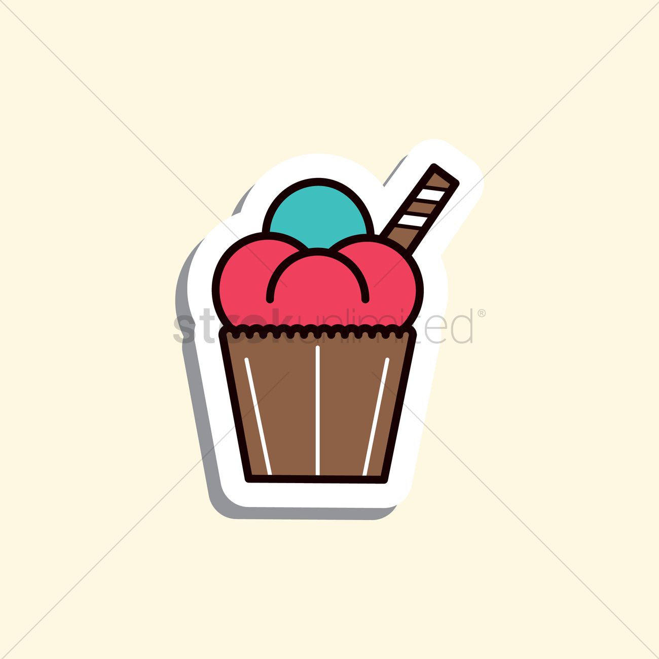 1300x1300 Ice Cream Cup Vector Image