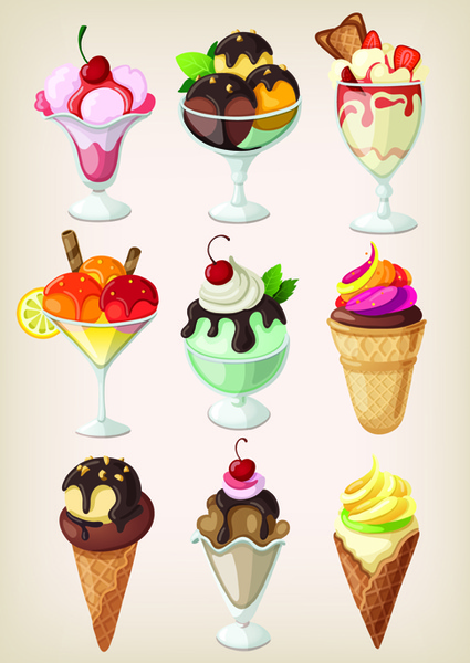 425x600 Vector Ice Cream Icons Set Free Vector In Encapsulated Postscript