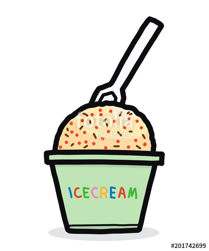 417x500 Ice Cream Cup Cartoon Vector And Illustration, Hand Drawn Style