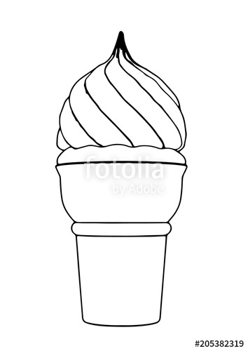 354x500 Sketch Of Ice Cream In A Cup Vector Stock Image And Royalty Free
