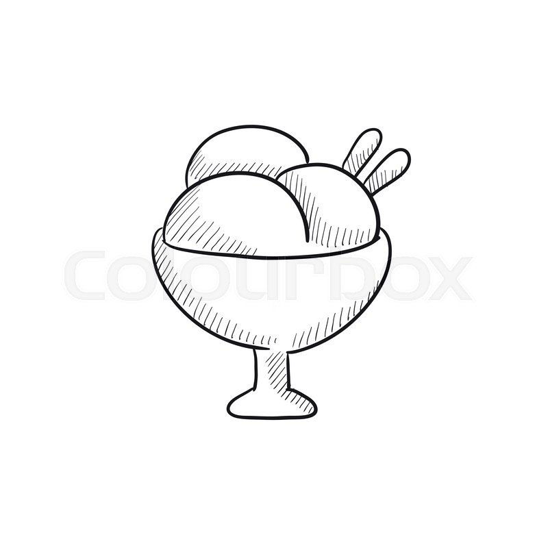 800x800 Cup Of An Ice Cream Vector Sketch Icon Isolated On Background