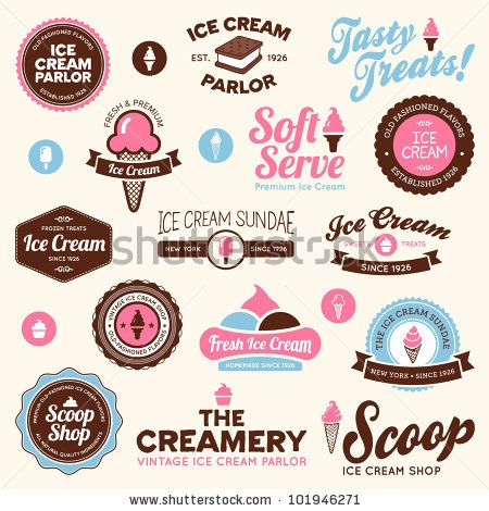 450x470 Vector Download Set Of Vintage And Modern Ice Cream Shop Logo