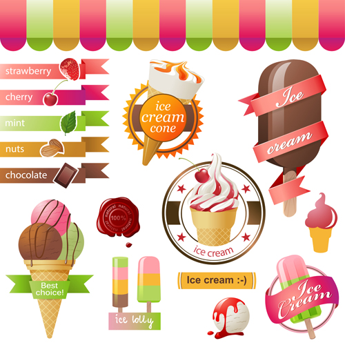 500x500 Different Colored Ice Cream Vector 03 Free Download