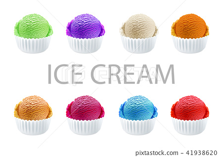 450x317 Set Of Ice Cream Scoops Of Different Colors Vector