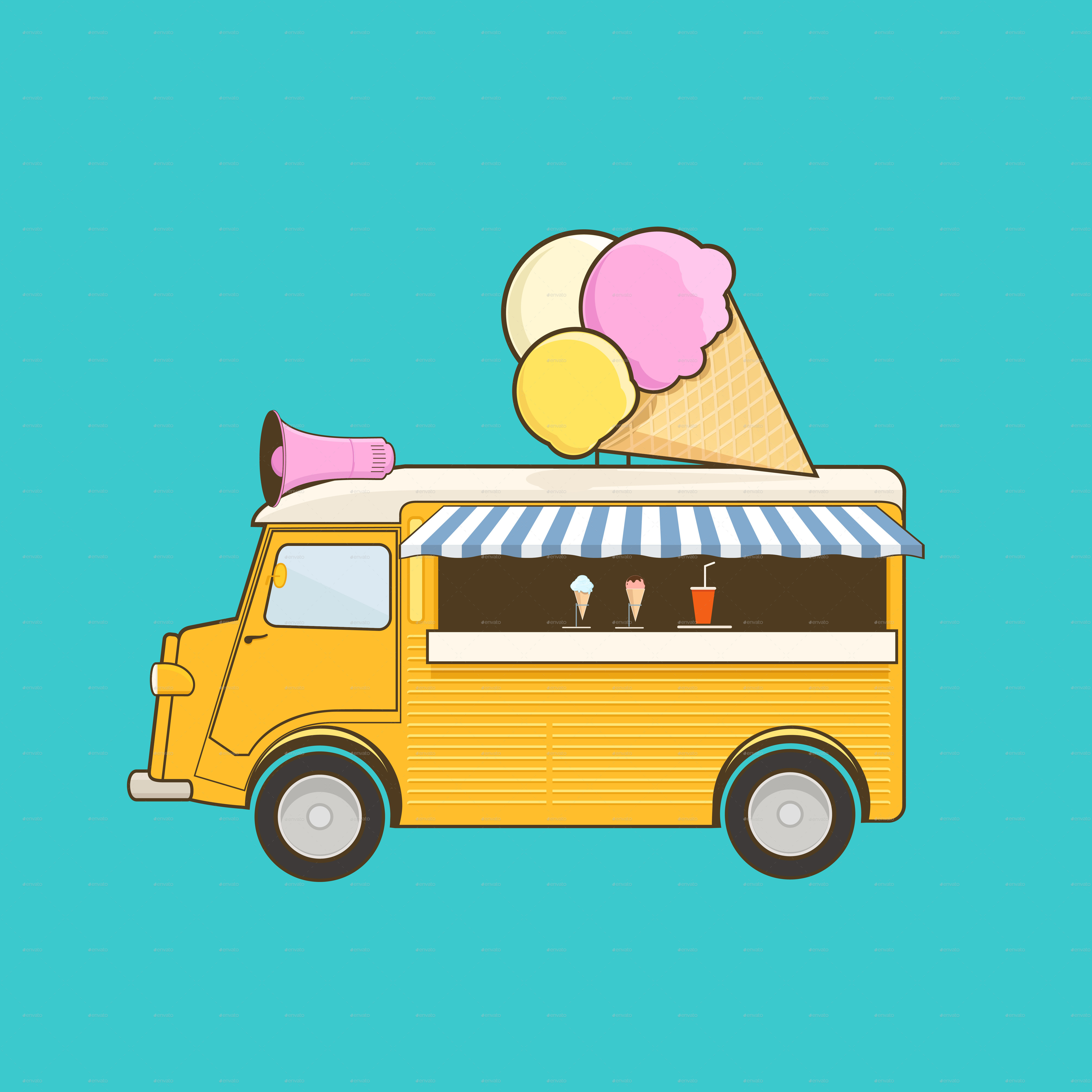 5000x5000 Ice Cream Truck By Sabina S Graphicriver