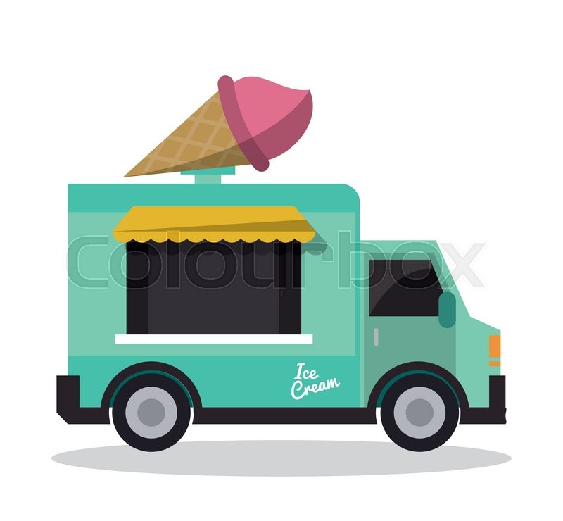 800x740 Ice Cream Truck Fast Food Delivery Transportation Creative Icon
