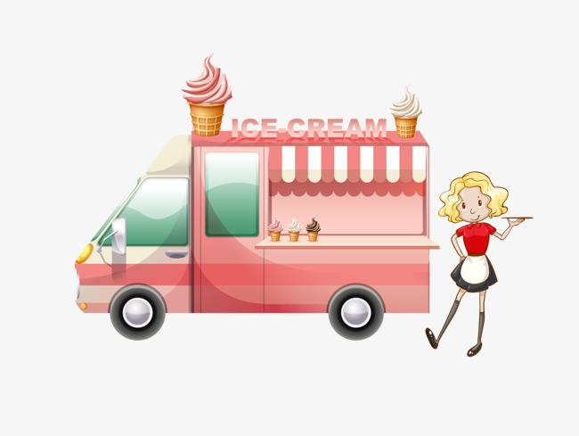 650x489 Vector Ice Cream Truck, Ice Vector, Truck Vector, Truck Clipart