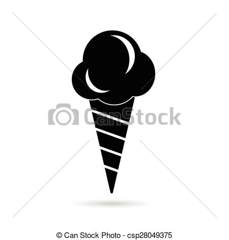 450x470 Ice Cream Vector. Ice Cream Black Vector Illustration.