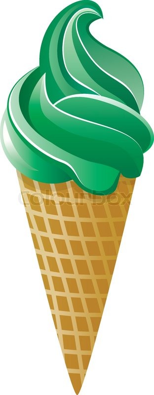 312x800 Vector Icecream Cone With Green Cream Stock Vector Colourbox