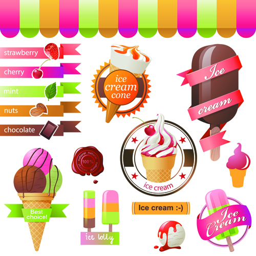 500x500 Different Flavors Ice Cream Vector Free Download