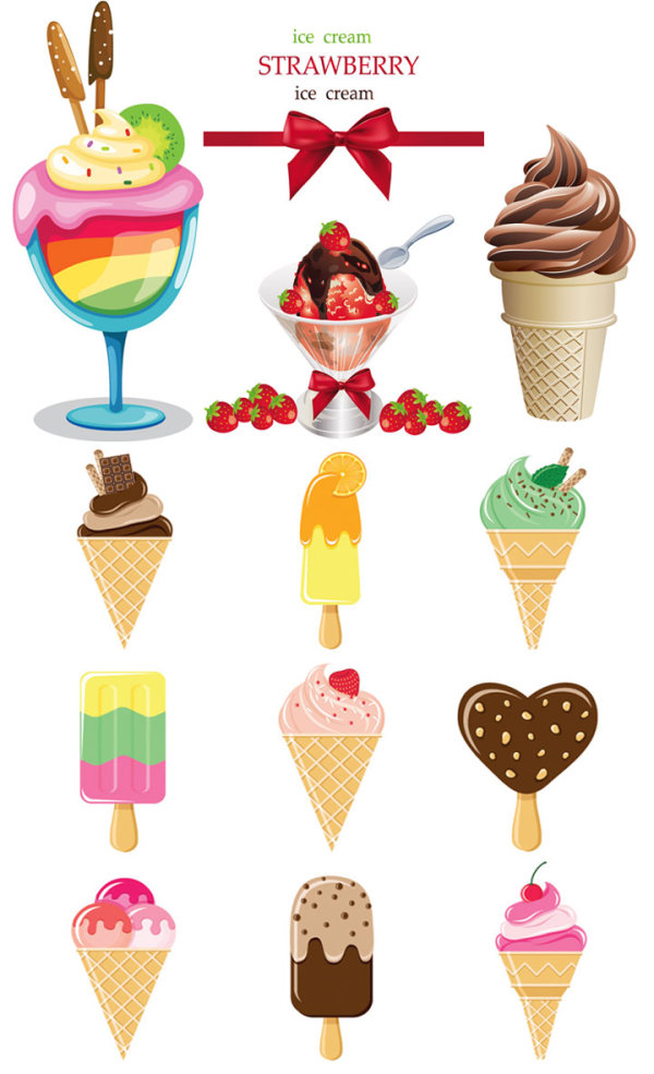 600x985 Color Ice Cream Vector Graphic Free Download