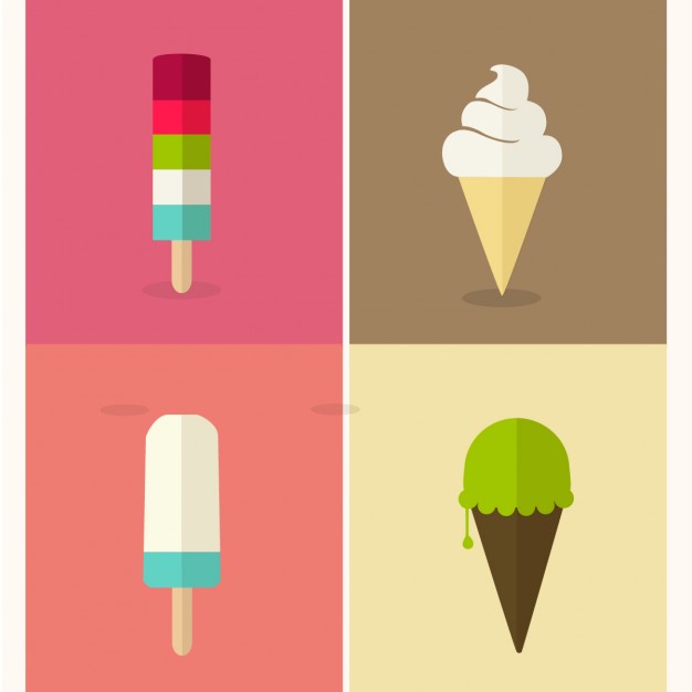 626x626 Four Ice Creams Vector Free Download