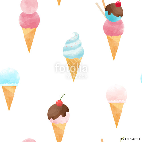 500x500 Watercolor Ice Cream Vector Pattern Stock Image And Royalty Free