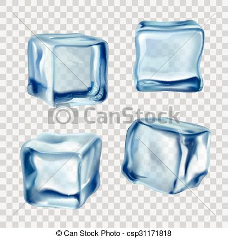 450x470 Ice Cubes Blue Transparent. Realistic Blue Solid Ice Cubes On