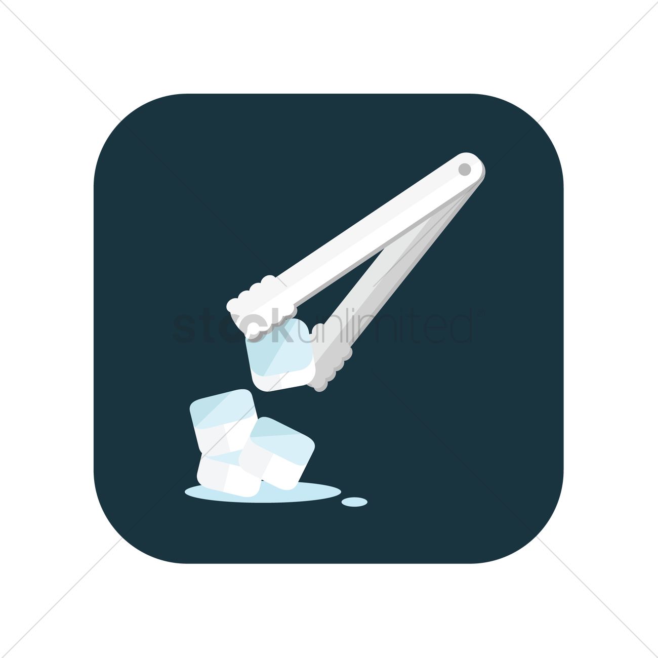 1300x1300 Free Tongs Picking Up Ice Cube Vector Image