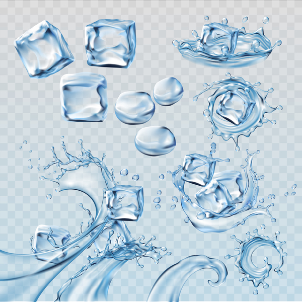 600x600 Water Flower With Ice Vector Illustration
