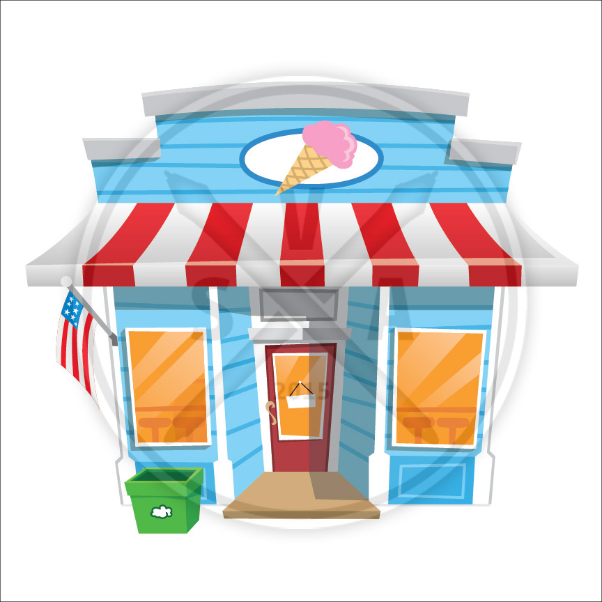 864x864 Cartoon Ice Cream Parlor